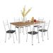 Conjunto de Mesa Retangular com Tampo de MDP Amadeirado e 6 Cadeiras Adriana III Revestimento Sintético Silver e Branco