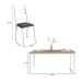 Conjunto de Mesa Retangular com Tampo de MDP Amadeirado e 6 Cadeiras Adriana III Revestimento Sintético Silver e Branco