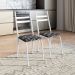Conjunto de Mesa Retangular com Tampo de MDP Amadeirado e 6 Cadeiras Adriana III Revestimento Sintético Silver e Branco
