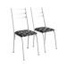 Conjunto de Mesa Retangular com Tampo de MDP Amadeirado e 6 Cadeiras Adriana III Revestimento Sintético Silver e Branco