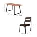 Conjunto de Mesa Retangular com Tampo de MDP Marrom Claro Atlanta e 6 Cadeiras Atenas Revestimento Sintético Marrom e Preto