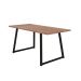 Conjunto de Mesa Retangular com Tampo de MDP Marrom Claro Atlanta e 6 Cadeiras Atenas Revestimento Sintético Marrom e Preto