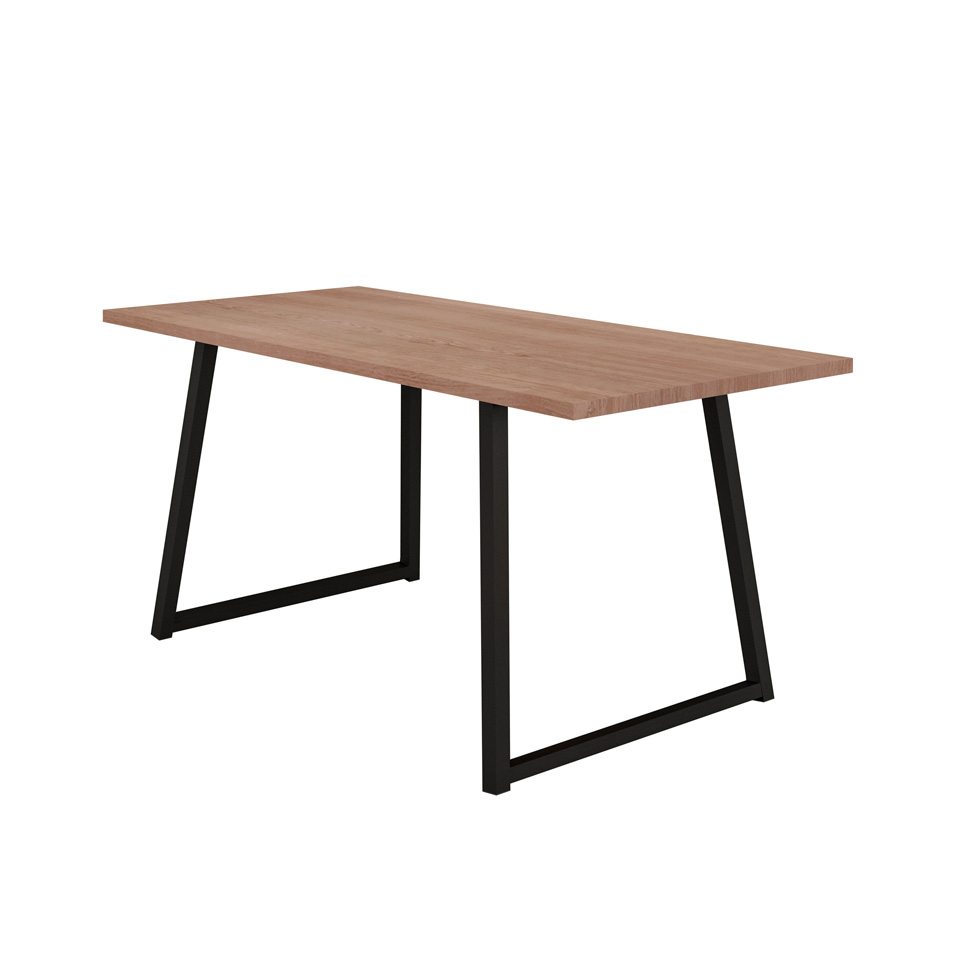 Conjunto de Mesa Retangular com Tampo de MDP Marrom Claro Atlanta e 6 Cadeiras Atenas Revestimento Sintético Marrom e Preto