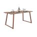 Conjunto de Mesa Retangular com Tampo de MDP Marrom Claro Atlanta e 6 Cadeiras Atenas Revestimento Sintético Preto e Cobre