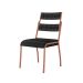 Conjunto de Mesa Retangular com Tampo de MDP Marrom Claro Atlanta e 6 Cadeiras Atenas Revestimento Sintético Preto e Cobre