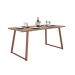 Conjunto de Mesa Retangular com Tampo de MDP Marrom Claro Atlanta e 6 Cadeiras Atenas Revestimento Sintético Terracota e Cobre