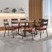 Conjunto de Mesa Retangular com Tampo de MDP Marrom Claro Atlanta e 6 Cadeiras Atenas Revestimento Sintético Terracota e Preto
