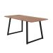 Conjunto de Mesa Retangular com Tampo de MDP Marrom Claro Atlanta e 6 Cadeiras Atenas Revestimento Sintético Terracota e Preto