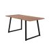 Conjunto de Mesa Retangular com Tampo de MDP Marrom Claro Atlanta e 6 Cadeiras Olímpia Revestimento Sintético Terracota e Preto