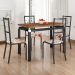 Conjunto de Mesa Retangular com Tampo de MDP Marrom Copenhague e 4 Cadeiras Monterrey Revestimento Sintético Branco e Preto