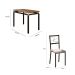 Conjunto de Mesa Retangular com Tampo de MDP Marrom Copenhague e 4 Cadeiras Monterrey Revestimento Sintético Branco e Preto