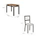 Conjunto de Mesa Retangular com Tampo de MDP Marrom Copenhague e 4 Cadeiras Monterrey Revestimento Sintético Florido Branco e Preto