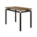 Conjunto de Mesa Retangular com Tampo de MDP Marrom Copenhague e 4 Cadeiras Monterrey Revestimento Sintético Florido Branco e Preto