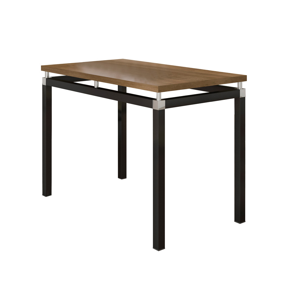 Conjunto de Mesa Retangular com Tampo de MDP Marrom Copenhague e 4 Cadeiras Monterrey Revestimento Sintético Marrom e Preto