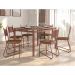 Conjunto de Mesa Retangular com Tampo de MDP Marrom Valência e 6 Cadeiras Marselha Revestimento Sintético Terracota e Cobre