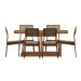 Conjunto de Mesa Retangular com Tampo de MDP Nogal Átria e 6 Cadeiras Cadeiras Catarina Revestimento Sintético Caramelo