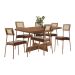 Conjunto de Mesa Retangular com Tampo de MDP Nogal Átria e 6 Cadeiras Cadeiras Catarina Revestimento Sintético Caramelo