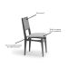 Conjunto de Mesa Retangular com Tampo de Madeira Maciça Frame e 4 Cadeiras Serena Algodão Bege Claro e Natural