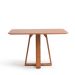 Conjunto de Mesa Retangular com Tampo de Madeira Maciça Frame e 4 Cadeiras Serena Algodão Bege Claro e Nogueira