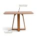 Conjunto de Mesa Retangular com Tampo de Madeira Maciça Frame e 4 Cadeiras Serena Poliéster Bege e Nogueira