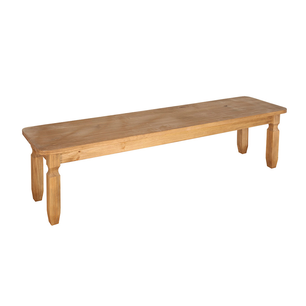 Conjunto de Mesa Retangular com Tampo de Madeira e 2 Bancos Corona Mel