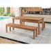 Conjunto de Mesa Retangular com Tampo de Madeira e 2 Bancos Corona Mel