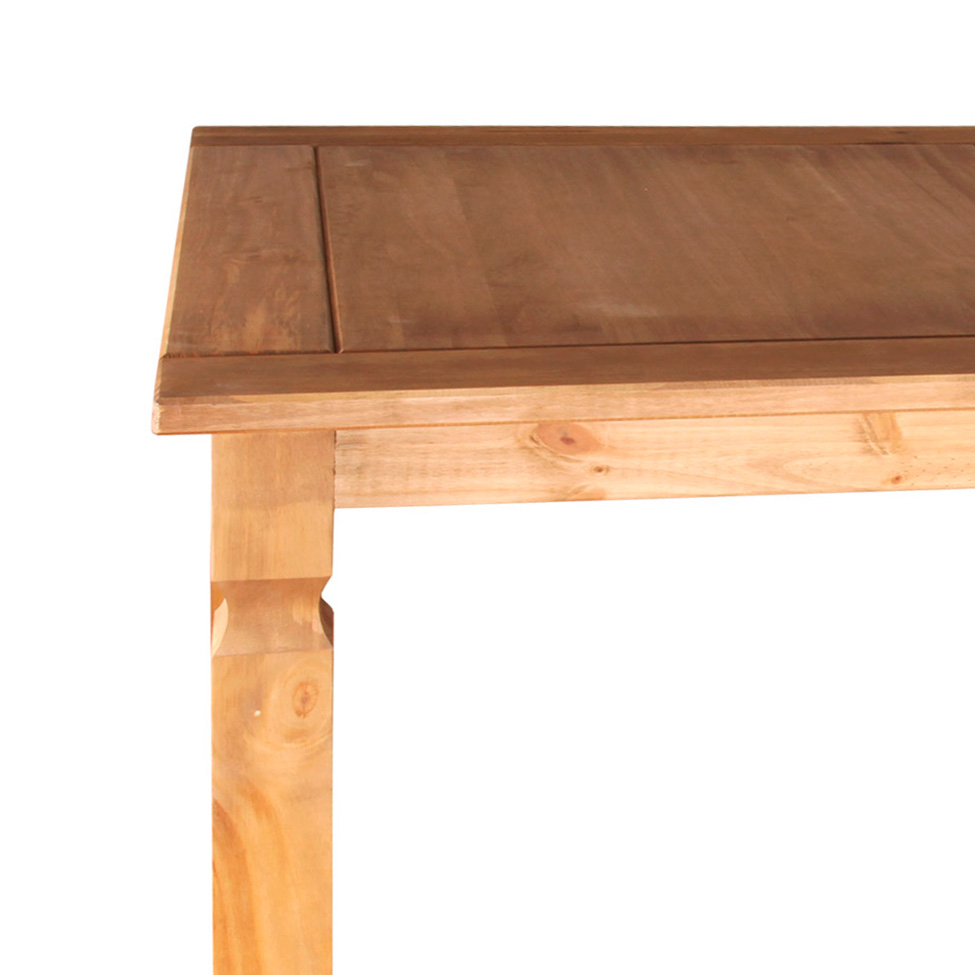 Conjunto de Mesa Retangular com Tampo de Madeira e 2 Bancos Corona Mel