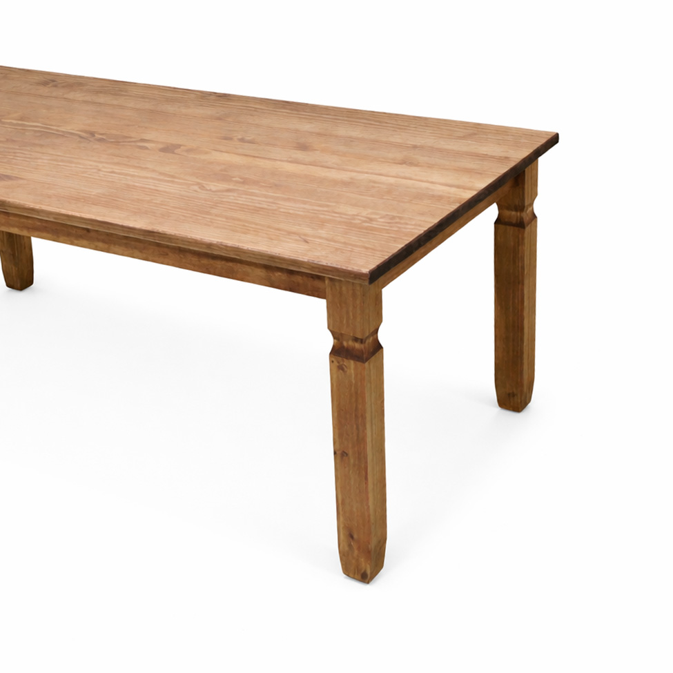 Conjunto de Mesa Retangular com Tampo de Madeira e 2 Bancos Corona Mel