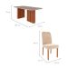 Conjunto de Mesa Retangular com Tampo de Vidro Cinamomo Ester e 6 Cadeiras Paola Suede Nude