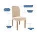 Conjunto de Mesa Retangular com Tampo de Vidro Cinamomo Ester e 6 Cadeiras Paola Suede Nude