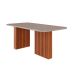 Conjunto de Mesa Retangular com Tampo de Vidro Cinamomo Ester e 6 Cadeiras Paola Suede Nude