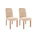 Conjunto de Mesa Retangular com Tampo de Vidro Cinamomo Ester e 6 Cadeiras Paola Suede Nude