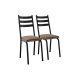 Conjunto de Mesa Retangular com Tampo de Vidro Malva e 4 Cadeiras New Revestimento Sintético Rattan e Preto 107 cm