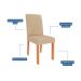 Conjunto de Mesa Retangular com Tampo de Vidro Off White Agata e 6 Cadeiras Tais e Maia Suede Bege e Amadeirado