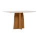 Conjunto de Mesa Retangular com Tampo de Vidro Off White Anitta e 4 Cadeiras Mariah Poliéster Cinza e Ypê