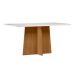 Conjunto de Mesa Retangular com Tampo de Vidro Off White Anitta e 6 Cadeiras Mariah Poliéster Cinza e Ypê