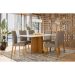 Conjunto de Mesa Retangular com Tampo de Vidro Off White Anitta e 6 Cadeiras Mariah Poliéster Marrom e Ypê