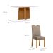 Conjunto de Mesa Retangular com Tampo de Vidro Off White Anitta e 6 Cadeiras Mariah Poliéster Marrom e Ypê