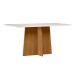 Conjunto de Mesa Retangular com Tampo de Vidro Off White Anitta e 6 Cadeiras Mariah Poliéster Marrom e Ypê