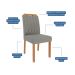 Conjunto de Mesa Retangular com Tampo de Vidro Off White Ariela e 6 Cadeiras Paola Linho Bege e Madeira