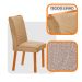 Conjunto de Mesa Retangular com Tampo de Vidro Off White Ayla e 6 Cadeiras Turquesa Linho Bege e Amadeirado 180 cm