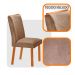 Conjunto de Mesa Retangular com Tampo de Vidro Off White Ayla e 6 Cadeiras Turquesa Veludo Capuccino e Amadeirado 180 cm