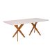 Conjunto de Mesa Retangular com Tampo de Vidro Off White Cacau e 8 Cadeiras Juparanã Linho Grafite e Cinamomo