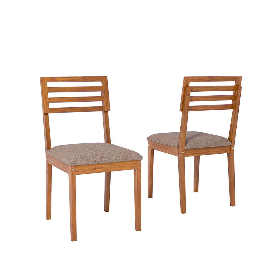 Conjunto de Mesa Retangular com Tampo de Vidro Off White Cacau e 8 Cadeiras Juparanã Linho Grafite e Cinamomo