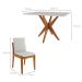 Conjunto de Mesa Retangular com Tampo de Vidro Off White Donna e 4 Cadeiras Lady Polipropileno Cru e Natural