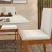Conjunto de Mesa Retangular com Tampo de Vidro Off White Donna e 4 Cadeiras Lady Polipropileno Cru e Natural