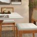 Conjunto de Mesa Retangular com Tampo de Vidro Off White Donna e 4 Cadeiras Rainha Polipropileno Cru e Natural