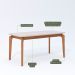 Conjunto de Mesa Retangular com Tampo de Vidro Off White Ficus e 6 Cadeiras Buriti Linho Cru e Madeira 160 cm