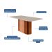 Conjunto de Mesa Retangular com Tampo de Vidro Off White Julieta e 6 Cadeiras Tais e Maia Suede Bege e Amadeirado
