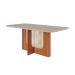 Conjunto de Mesa Retangular com Tampo de Vidro Off White Louise e 6 Cadeiras Tais e Maia Suede Joli e Amadeirado